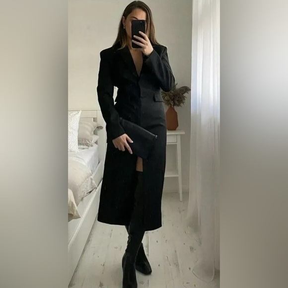NWT - Zara Women’s Limited Edition Wool Blended Coat Dress - Size L - Picture 4 of 13